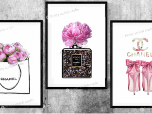 Set of 3 Coco Chanel Wall Art Prints A4 Dressing Room Bedroom Poster UK