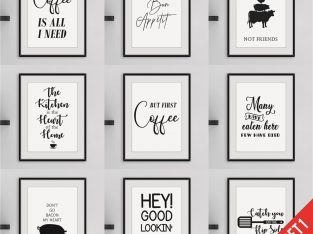 Kitchen Prints Framed Wall Art for Kitchen Funny Quote Prints Black and White