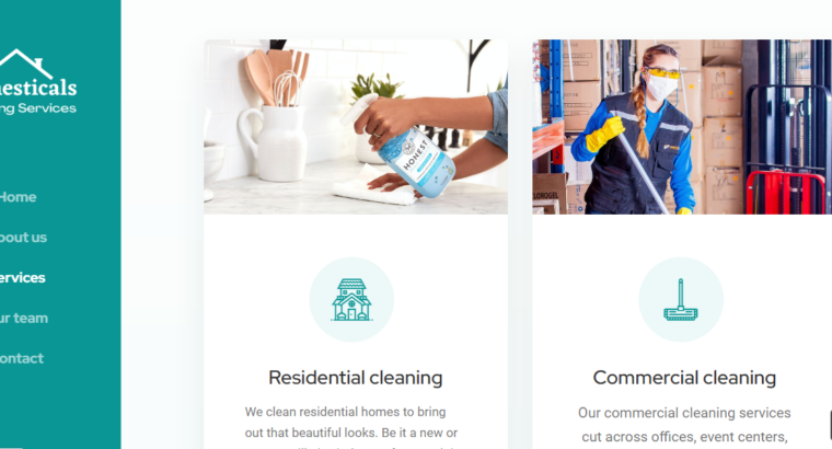 Domesticals Cleaning Services Website
