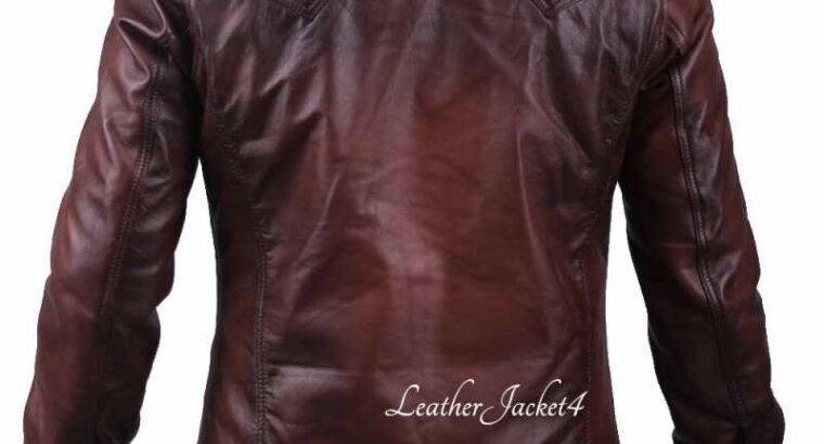 Loose fit Brown Leather Shirt for Men