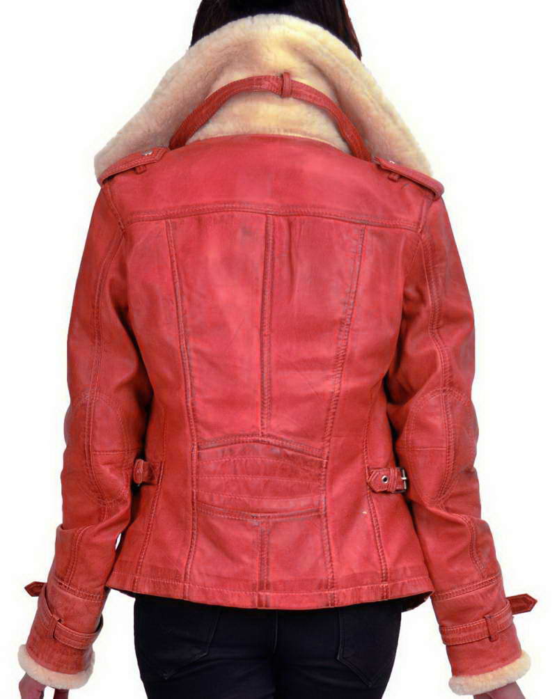 Leona Lewis Faux Fur Lamb Leather Jacket