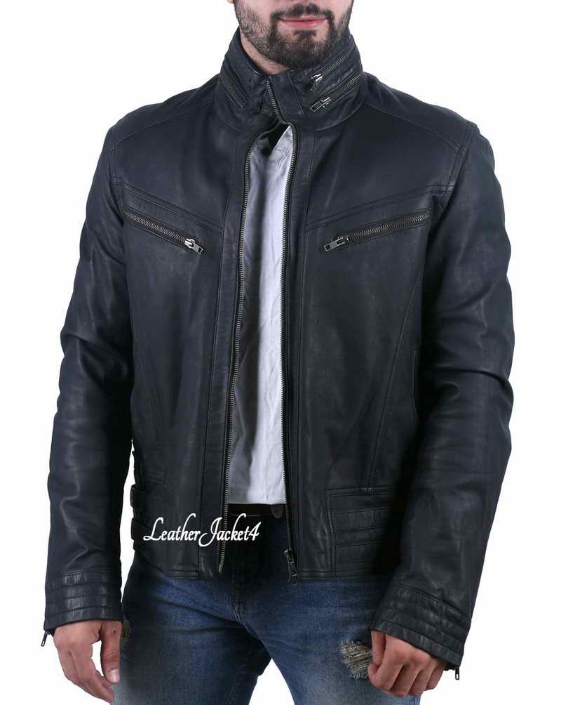 Joy Biker Leather Jacket For Men