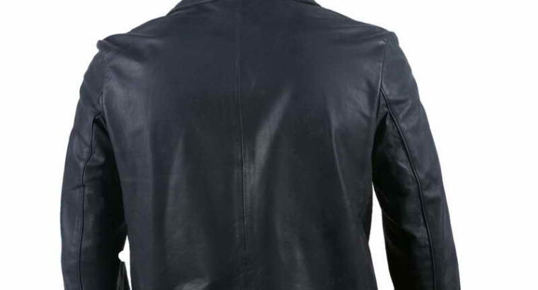 Jason Statham Black Leather Blazer