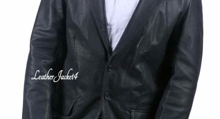 Jason Statham Black Leather Blazer