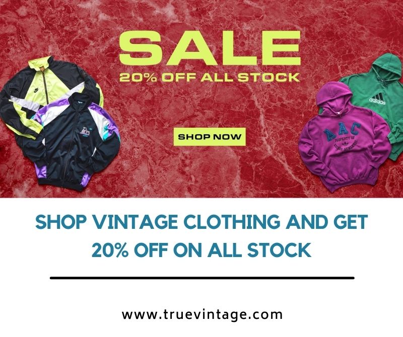 Buy Vintage Clothing and Get 20% Off On All Stock